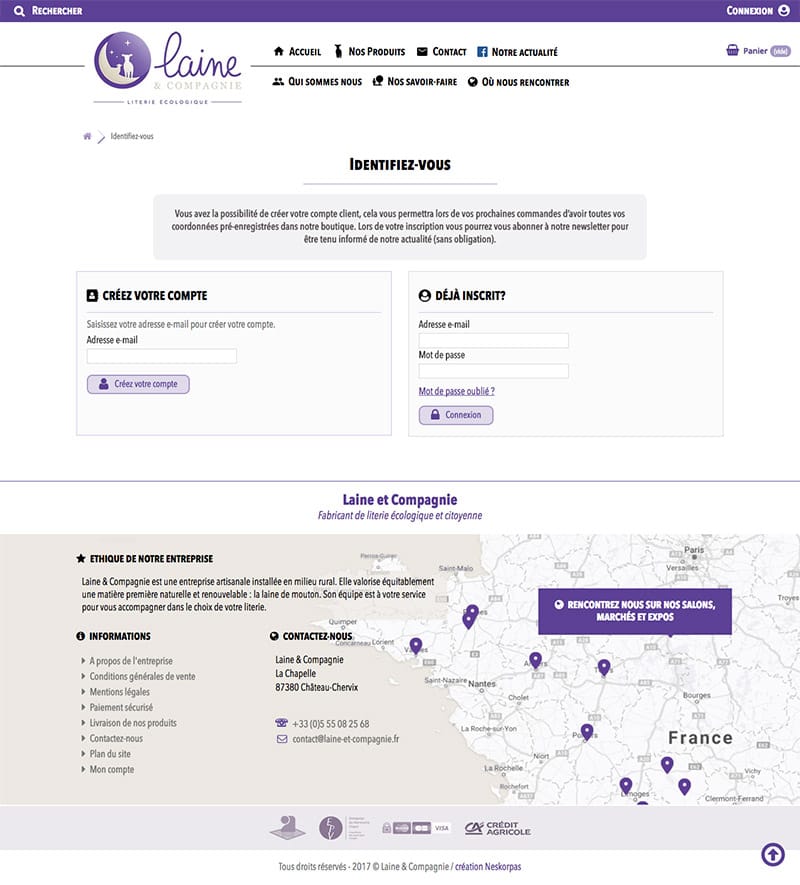 Authentification Creation De Compte Laine Et Compagnie Zoom